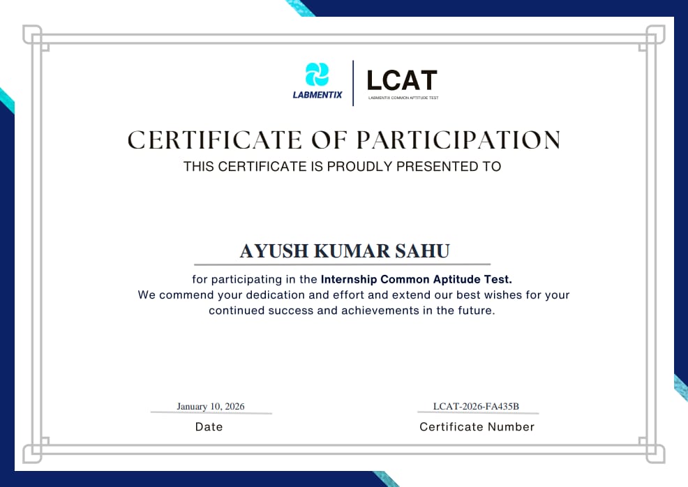 Internship Common Aptitude Test (LCAT)